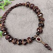 Украшения handmade. Livemaster - original item Natural Garnet Necklace with Vintage Pendant / Beads. Handmade.