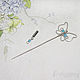 Brooch-needle made of silvered wire Butterfly with blue beads. Stick pin. moyaksessyar. My Livemaster. Фото №4