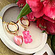Earrings rings with pink marmalade bear, Kalachi earrings, Novosibirsk,  Фото №1