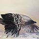 Painting in mixed media watercolor pastel bird VULTURE, Pictures, Moscow,  Фото №1