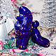 Poodle cobalt in gold, Figurines, Moscow,  Фото №1