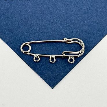 Материалы для творчества ручной работы. Ярмарка Мастеров - ручная работа Брошь булавка 30мм, 3 петельки, родий, Л11. Handmade.