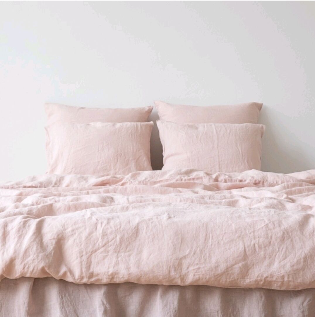 Постельное белье льняное пыльно розовое умягченное 100% лен. Нежное, Комплекты постельного белья, Тольятти,  Фото №1