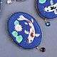 Brooch KOI AND LOTUS linen, beads, silk, swarovski, Brooches, Moscow,  Фото №1