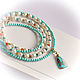 Necklace with pearls and turquoise in gold. Beads2. Solanda. My Livemaster. Фото №4
