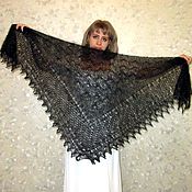 Аксессуары handmade. Livemaster - original item Black hand knit shawl,Lace Russian shawl,Wool wrap,Mourning cape №98. Handmade.