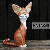 Для дома и интерьера handmade. Livemaster - original item Vaska the CAT-papier-mache cat figurine, custom made. Handmade.