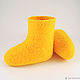 Bright yellow booties for a newborn from pure Merino wool 9,5 cm. Babys bootees. bornlenki. Online shopping on My Livemaster.  Фото №2