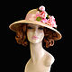 Straw hat ' Pink roses', Hats1, Moscow,  Фото №1