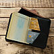 Чёрная обложка на паспорт из натуральной кожи ручной работы, Обложка на паспорт, Николаев,  Фото №1