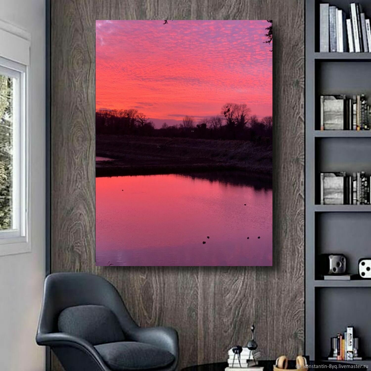 Цифровой постер картина Принт Розовый вечер – купить онлайн на Ярмарке ...