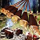 Skewers for grilling and barbecue 'Forest animals', handle — Wenge and brass. Skewers. The Gift Oasis. My Livemaster. Фото №7