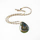 Order Green pendant on a chain, fashionable agate pendant 'Khaki' 2022. Irina Moro. Livemaster. . Pendants Фото №3