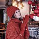 Шапка вязаная резинкой с отворотом красная меринос. Шапки. Svetlana_Knitting. Ярмарка Мастеров.  Фото №5