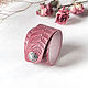Order Pink leather cuff bracelet. Two Starlings. Livemaster. . Cuff bracelet Фото №3