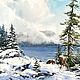 Painting watercolor ' Winter in the mountains ', Pictures, Moscow,  Фото №1