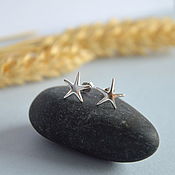 Украшения handmade. Livemaster - original item Silver stud earrings. Starfish. Handmade.