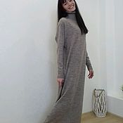 Готовая работа Вязаное платье - свитер оверсайз