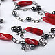 Заказать Длинное колье-бусы "Red & Black", lampwork, гематит. Маковая Фея...ღ☼. Ярмарка Мастеров. . Бусы Фото №3