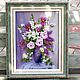 Bouquet with lilies and irises. Pictures. Ribbon Embroidery. My Livemaster. Фото №4