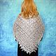 White hand knit shawl,Lace bridal cape,Russian shawl №3. Shawls. Oksana (superplatok). My Livemaster. Фото №4