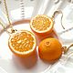 'Juicy oranges' pendant and earrings, Jewelry Sets, Troitsk,  Фото №1