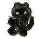 Тедди котик из меха норки 17 черный с зелеными глазами, Тедди Зверята, Москва,  Фото №1