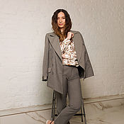 Одежда handmade. Livemaster - original item TOP 2023!!!! Asymmetrical grey suit. Handmade.