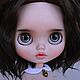 Кукла Блайз (Blythe Doll) custom, ooak doll, с черными волосами. Кукла Кастом. Blythe Dolls by Elena Khromova. Интернет-магазин Ярмарка Мастеров.  Фото №2