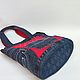 Джинсовая сумка-Тоут "Алый акцент". Классическая сумка. Jeans bags by Anna. Ярмарка Мастеров.  Фото №9