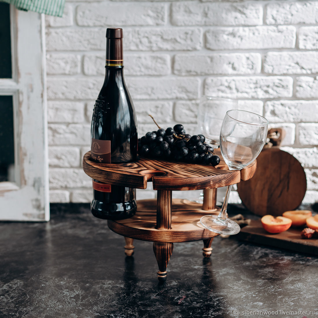 Wine table made of Siberian cedar VN4, Trays, Novokuznetsk,  Фото №1