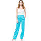 Order Turquoise straight trousers made of 100% linen. etnoart. Livemaster. . Pants Фото №3
