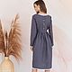 Graphite linen dress with cotton lace. Dresses. molinialife. Online shopping on My Livemaster.  Фото №2
