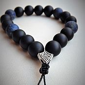 Rosary of the Golden Buddha of sodalite