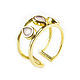 Gold ring with rose quartz, three stone ring. Rings. Irina Moro. My Livemaster. Фото №4