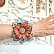Bracelet Braided Leather Chamomile Dali Handmade with flowers, Braided bracelet, St. Petersburg,  Фото №1