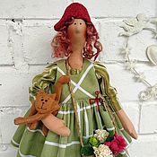 Куклы и игрушки handmade. Livemaster - original item Dolls Tilda: The woman with the cat. Handmade.