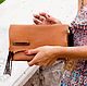 Оригинальный женский кожаный клатч LUXURY Foxy Рыжая, коричневая кожа, Клатчи, Рыбинск,  Фото №1