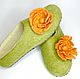 Light green Slippers with a flower, Slippers, Ramenskoye,  Фото №1