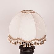 Wooden floor lamp FLINT with lampshade