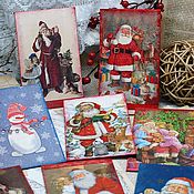 Сувениры и подарки handmade. Livemaster - original item Christmas cards decoupage tree. Handmade.