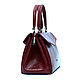 Кожаная сумка "Строгая кокетка" вишнёвого цвета. Классическая сумка. Кожаные сумки ALSWA. Интернет-магазин Ярмарка Мастеров.  Фото №2