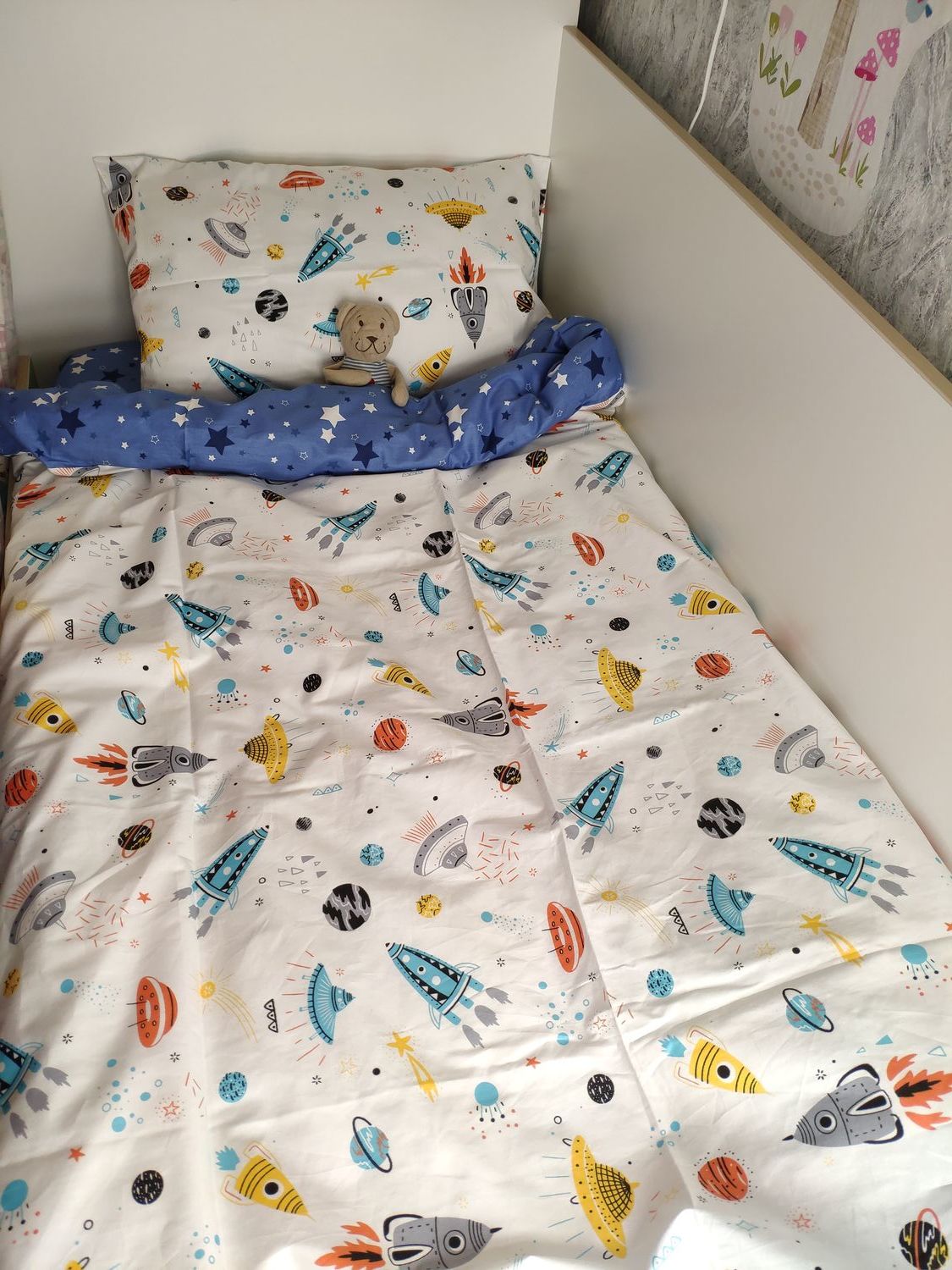 Bed Linen In Baby Cot Space Rocket Star Kupit Na Yarmarke