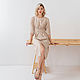 Beige Ivory wool silhouette dress, woolen in the office fitted. Dresses. mozaika-rus. My Livemaster. Фото №4