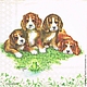 Четыре щенка (13306970) - салфетка для декупажа, Салфетки для декупажа, Москва,  Фото №1