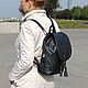  Backpack women's leather green Jeanne Mod. R. 50-732. Backpacks. Natalia Kalinovskaya. My Livemaster. Фото №4
