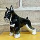 Miniature Schnauzer, black and silver: the author's statuette, Figurines, Moscow,  Фото №1