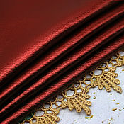 Материалы для творчества handmade. Livemaster - original item Leather 16h10 cm Red mother of pearl eco leather. Handmade.