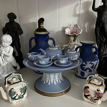 Винтаж ручной работы. Ярмарка Мастеров - ручная работа Винтаж: Wedgwood Веджвуд Винтаж миниатюрный игрушечный чайный сервиз миниатюра. Handmade.