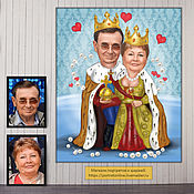 Сувениры и подарки handmade. Livemaster - original item A gift for parents on their wedding anniversary. Caricature photo to order. Moscow. Handmade.